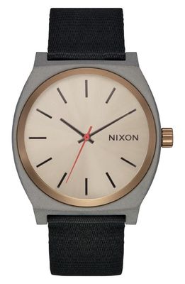 Nixon Time Teller Nylon Strap Watch, 37mm in Dark Gray/pumice Sunray/black 