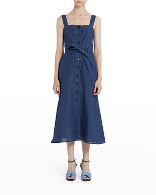 Nizza Sleeveless Button-Front Dress