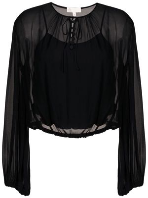 Nk Ada cropped silk blouse - Black