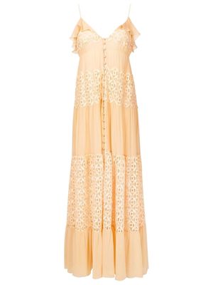 Nk Carla guipure-lace long dress - Yellow