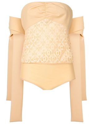 Nk Claudia broderie-anglaise bodysuit - Yellow