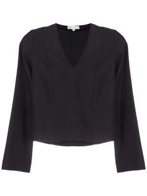 Nk Cora crepe V-neck blouse - Black