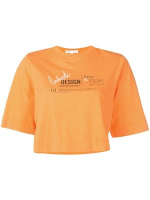 Nk graphic-print cropped T-Shirt - Orange