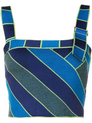 Nk Imman striped-jacquard vest top - Blue