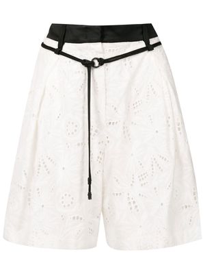 Nk lace-embroidered fitted shorts - White