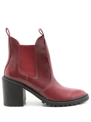 Nk Nina 90mm leather ankle boots - Red