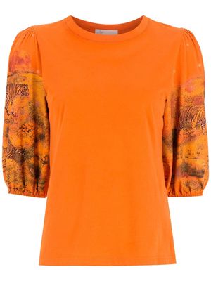 Nk tiger-print cotton T-shirt - Orange