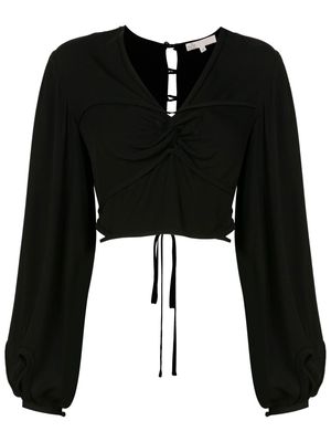 Nk V-neck cropped blouse - Black
