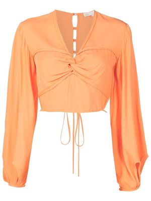 Nk V-neck puff-sleeve blouse - Orange