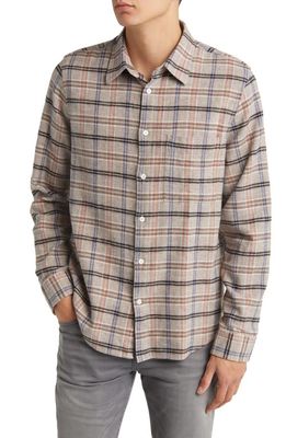 NN07 Arne 5166 Plaid Cotton Flannel Button-Up Shirt in Pastel Check 