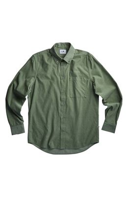 NN07 Arne 5723 Cotton Corduroy Button-Down Shirt in Dusty Green