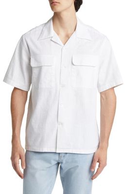 NN07 Daniel 5634 Short Sleeve Button-Up Camp Shirt in Off White