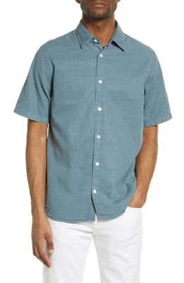 NN07 Errico 5036 Short Sleeve Button-Up Shirt in Swedish Blue