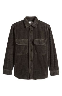 NN07 Folmer 1725 Cotton Corduroy Button-Up Shirt Jacket in Dark Army