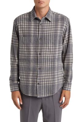 NN07 Freddy 5292 Flannel Button-Up Shirt in Dark Grey Check
