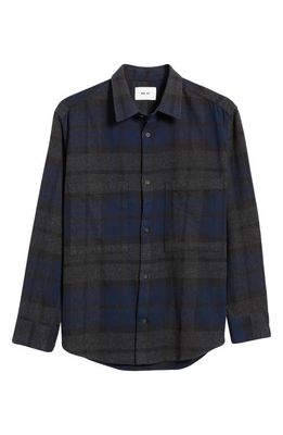NN07 Freddy 5292 Flannel Button-Up Shirt in Navy Check