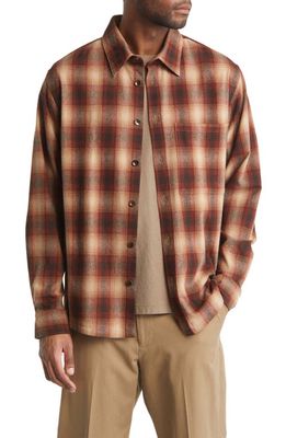 NN07 Hans 5350 Check Button-Up Shirt in Brown Check