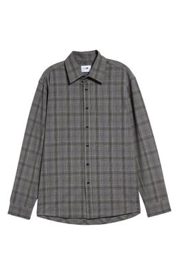 NN07 Hans Plaid Button-Up Shirt in Grey Check