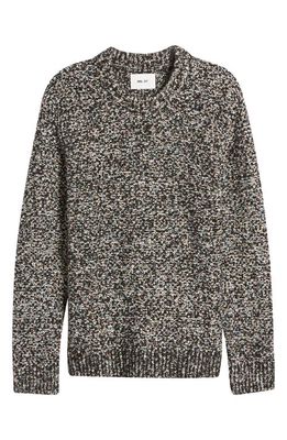 NN07 Jason 6608 Linen & Cotton Crewneck Sweater in Black Melange