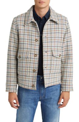 NN07 Julius Houndstooth Check Shirt Jacket in Off White