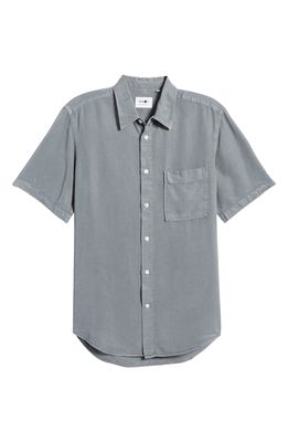 NN07 Men's Arne 5969 Short Sleeve Lyocell Button-Up Shirt in Dust Blue