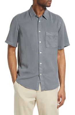 NN07 Men's Arne 5969 Short Sleeve Lyocell Button-Up Shirt in Dust Bluednu