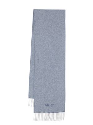 NN07 Two 9008 fringed scarf - Blue