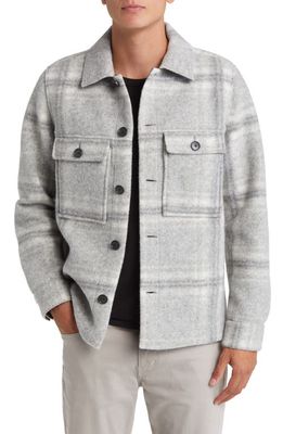 NN07 Wilas 8267 Plaid Wool Blend Shirt Jacket in Grey Check