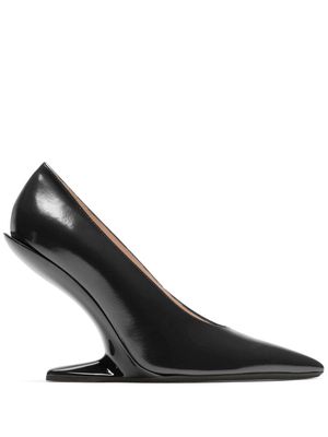 Nº21 100mm sculpted-heel leather pumps - Black