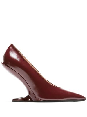 Nº21 100mm sculpted-heel leather pumps - Red