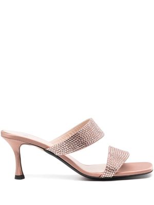 Nº21 70mm sequin-embellished calf-leather mules - Pink