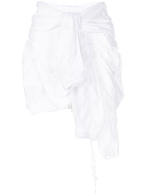 Nº21 asymmetric draped mini skirt - White
