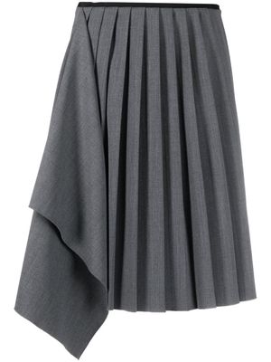 Nº21 asymmetric pleated skirt - Grey