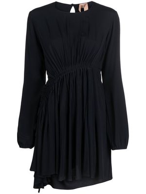 Nº21 asymmetric ruched mini dress - Black