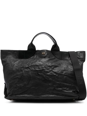 Nº21 Barrette crinkled-finish tote bag - Black