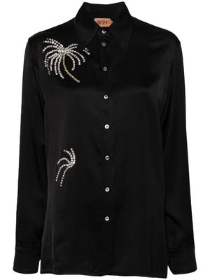 Nº21 bead-embellished shirt - Black