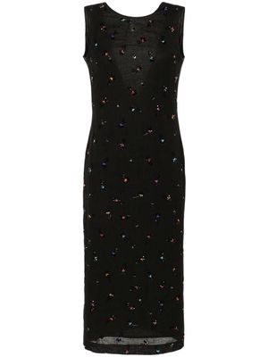 Nº21 bead-embellished straight midi dress - Black