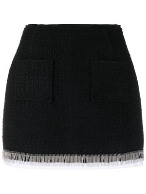 Nº21 bouclé fringe-detail high-waist skirt - Black