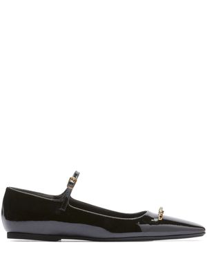 Nº21 bow-detailing leather ballerina shoes - Black