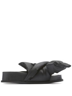 Nº21 bow silk-satin platform sandals - Black
