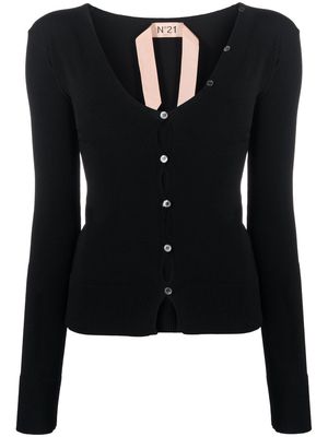 Nº21 button-detailed V-neck cardigan - Black