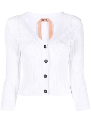 Nº21 button-front knitted cardigan - White