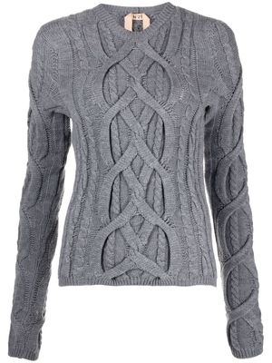 Nº21 cable-knit wool-blend jumper - Grey