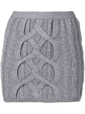 Nº21 cable-knit wool-blend skirt - Grey