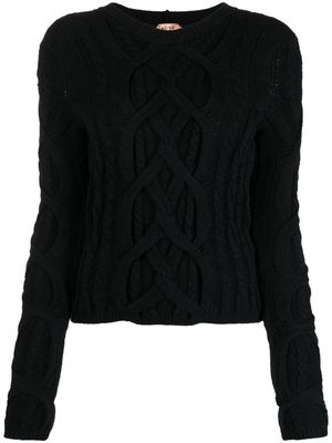 Nº21 cable-knit wool jumper - Black