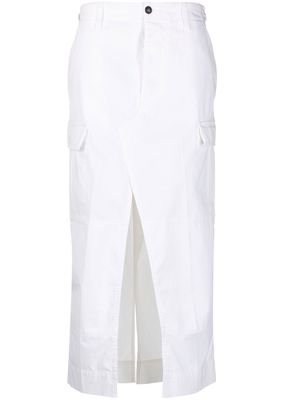 Nº21 cargo-pocket maxi skirt - White