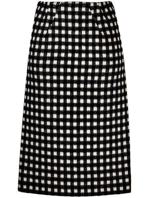 Nº21 check-print skirt - Black