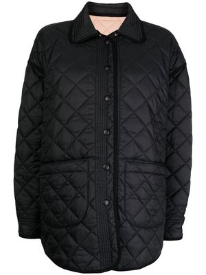 Nº21 classic-collar quilted jacket - Black