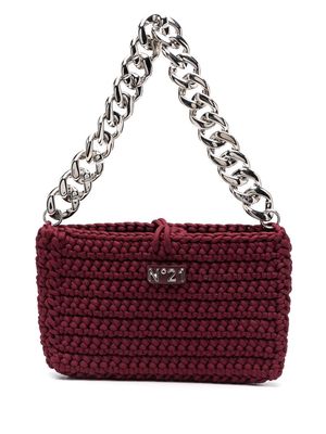 Nº21 crochet-knit shoulder bag - Red