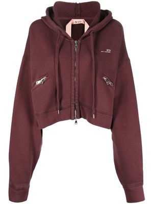 Nº21 cropped drawstring hoodie - Brown